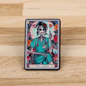 1$ Add On⭐ Mexican Folk Art Calavera Catrina Skeleton Nurse Pin